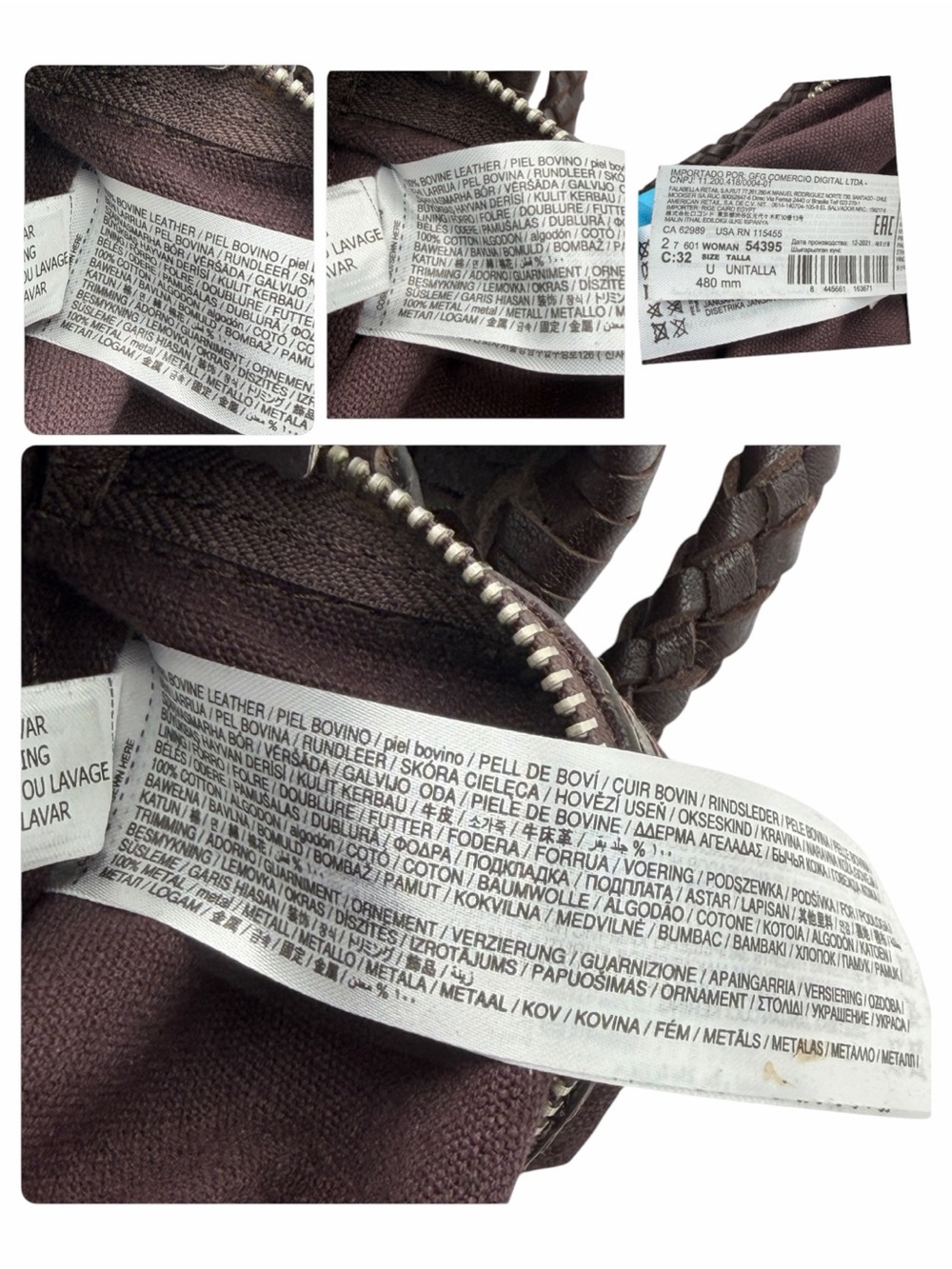 MNG Mango Limited Edition Brown Woven Leather Hobo Shoulder Bag Boho - Picture 16 of 16